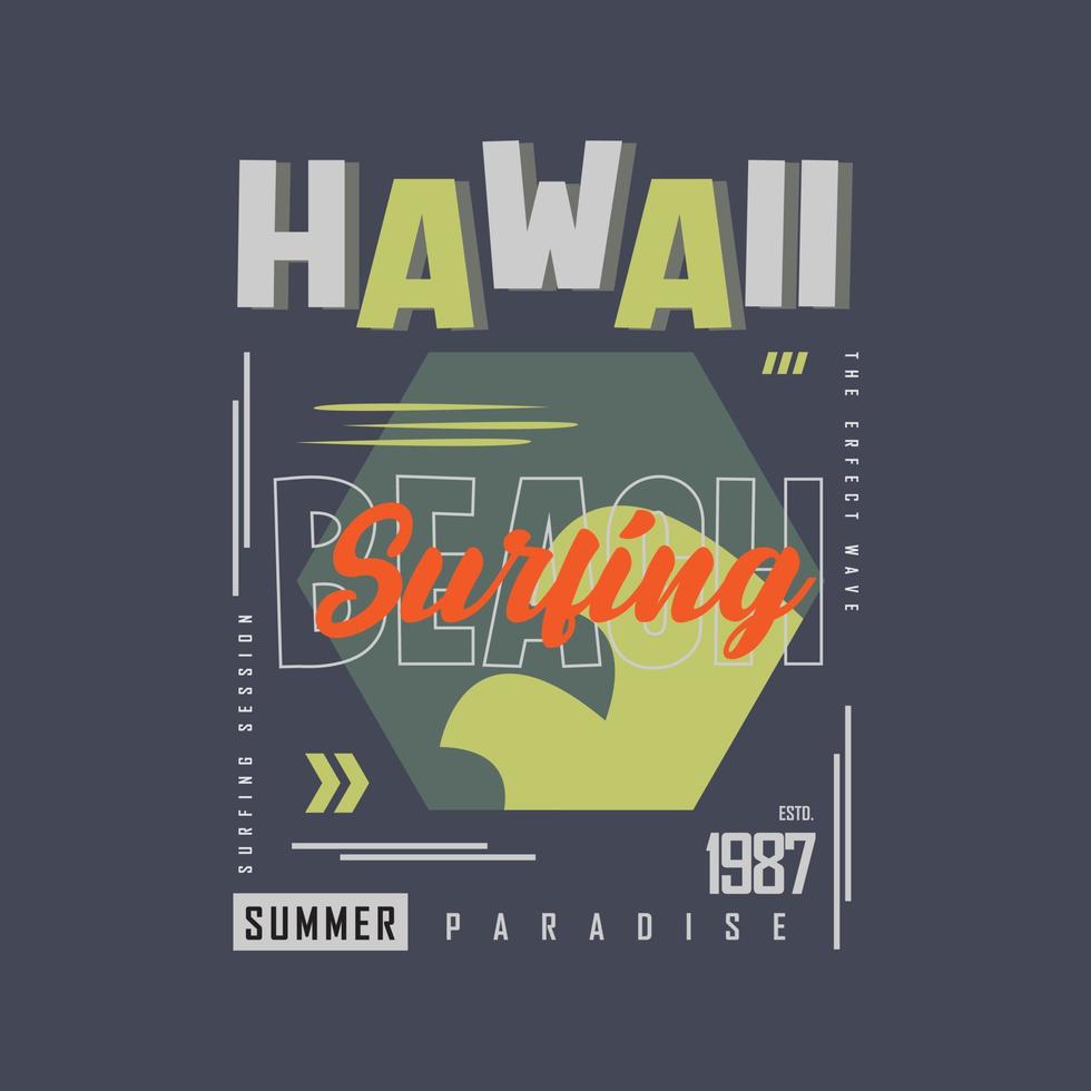 tipografía de ilustración de hawaii. perfecto para el diseño de camisetas vector