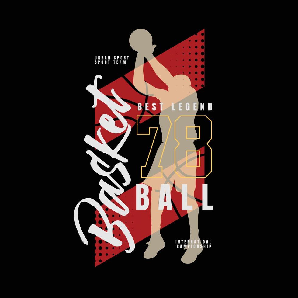 Basketball t-shirt and apparel design vector