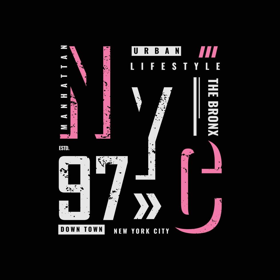 ilustración vectorial y tipografía de Nueva York, perfecta para camisetas, sudaderas con capucha, estampados, etc. vector