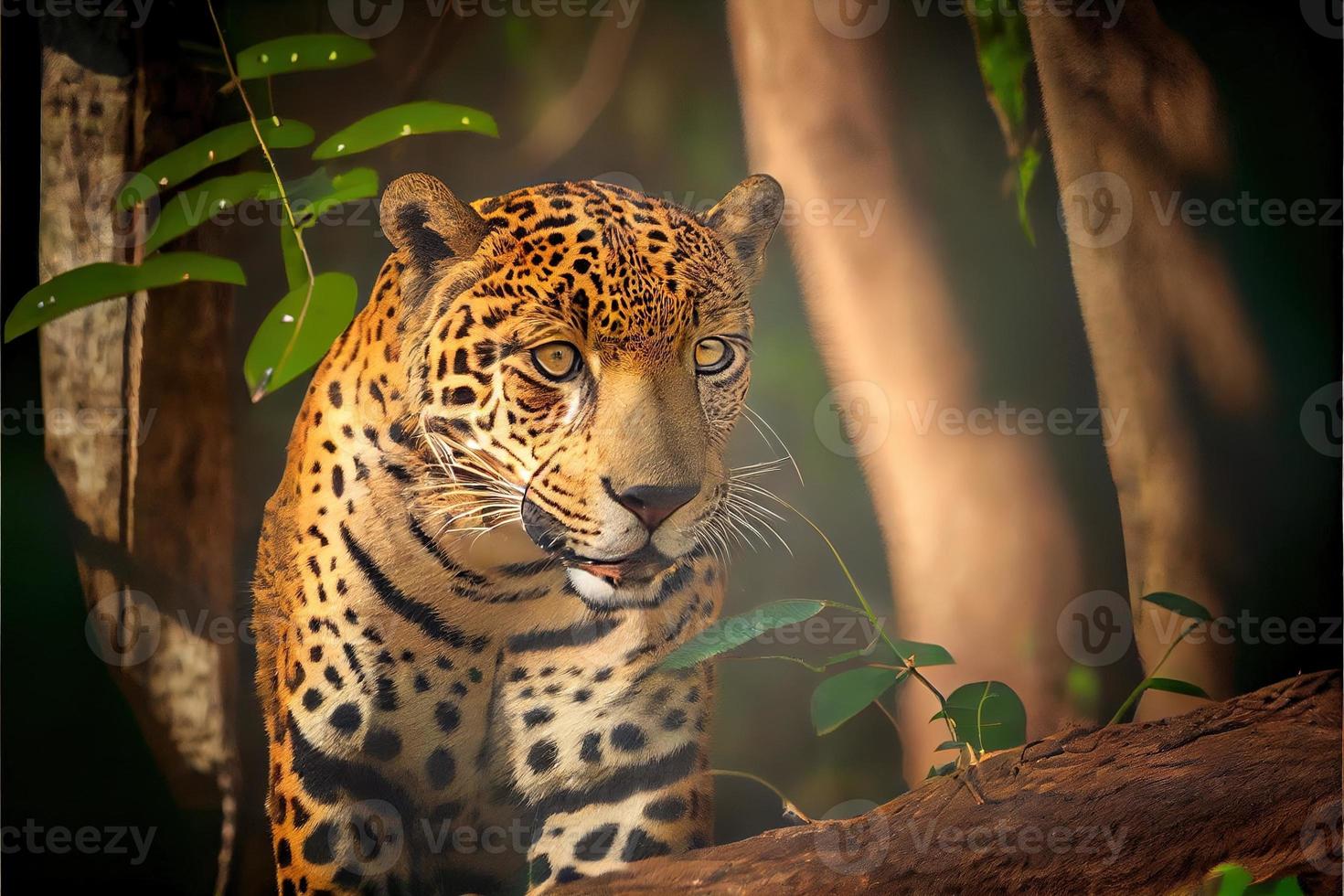 Beautiful and endangered american jaguar in the nature habitat panthera onca wild brasil brasilian wildlife photo