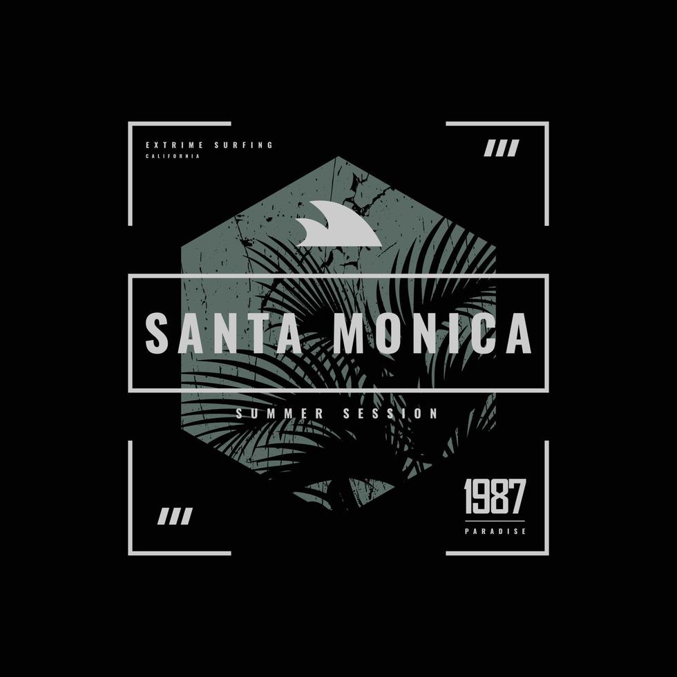 Santa monica illustration typography. perfect for t shirt design vector