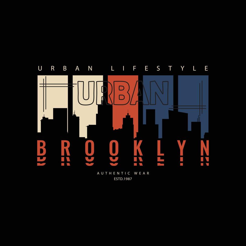 ilustración vectorial y tipografía de nueva york brooklyn, perfecta para camisetas, sudaderas con capucha, estampados, etc. vector