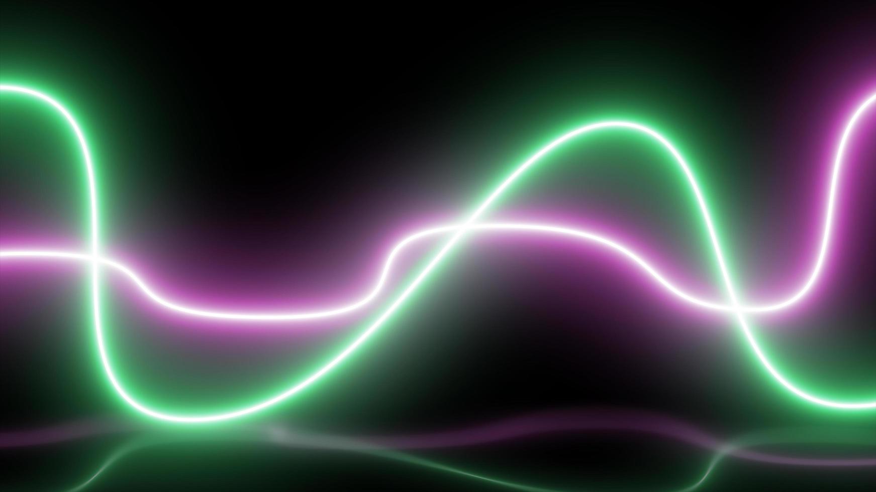 neon curve horizontal abstract shape glow effect, graphic laser neon ray sparkle spectrum spotlight, fluorescent color loop animation equalizer cool technology modern illustration reflection photo