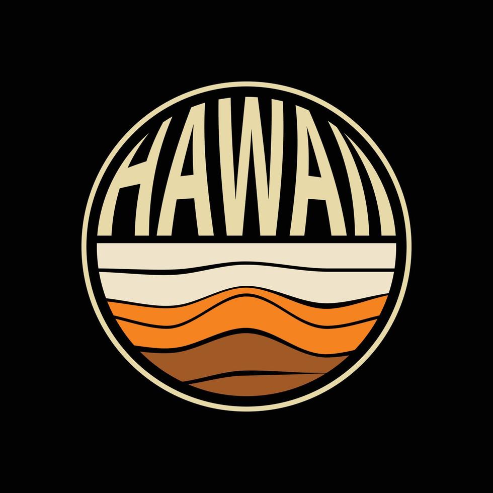 tipografía de ilustración de hawaii. perfecto para el diseño de camisetas vector