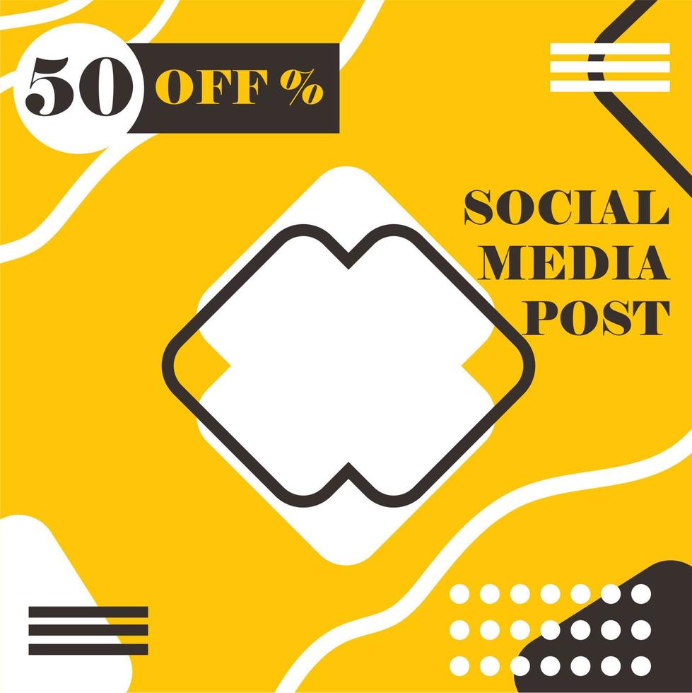 Editable minimal square banner templates. Black and yellow background color with stripe line shape. Suitable for social media posts and web internet ads. Vector illustration