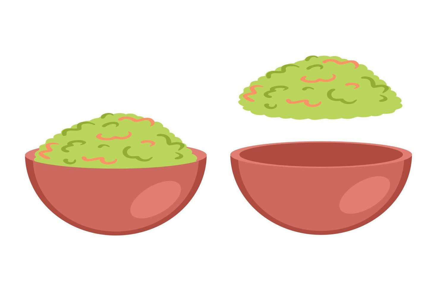 Guacamole mexican spicy sauce collection in flat style. vector