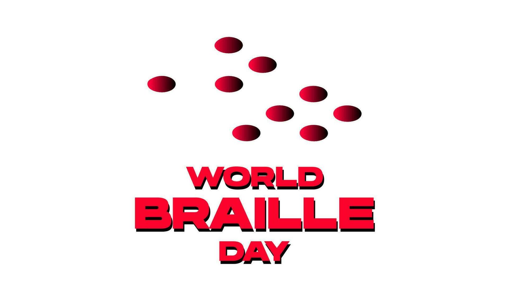 world braille day with holes dots gradient for banner, poster, social media vector
