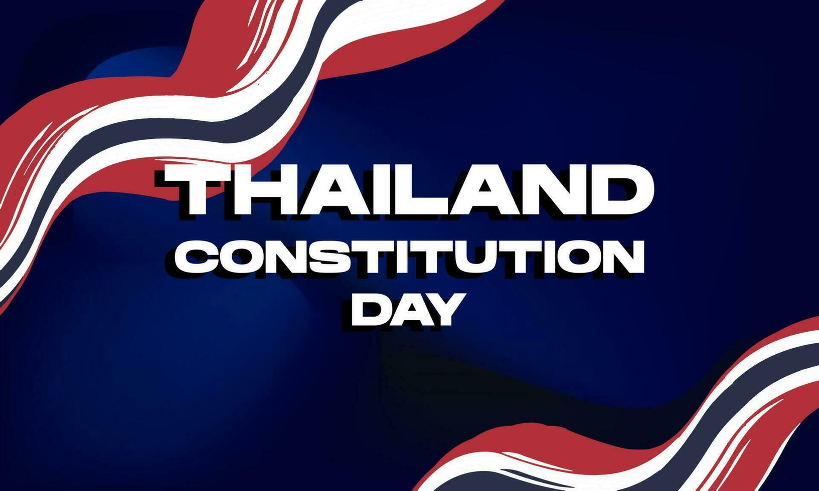 día de la constitución de tailandia con fondo degradado azul de bandera ondulada fluida vector