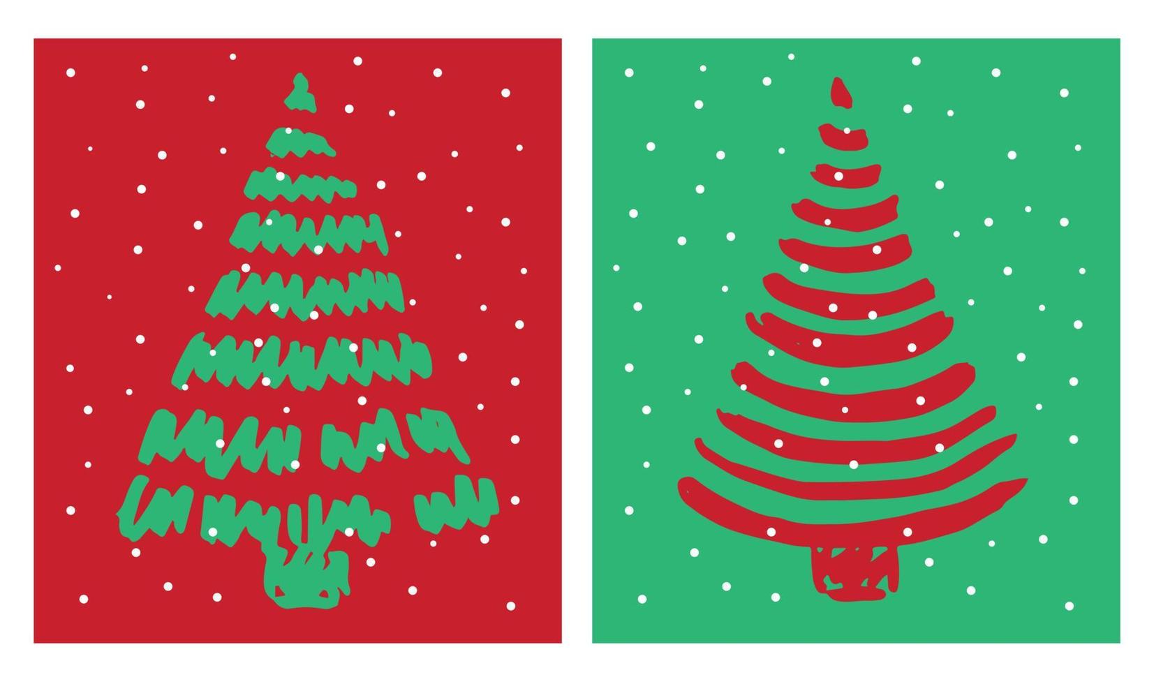 Christmas tree hand drawn illustrations. Vector. vector