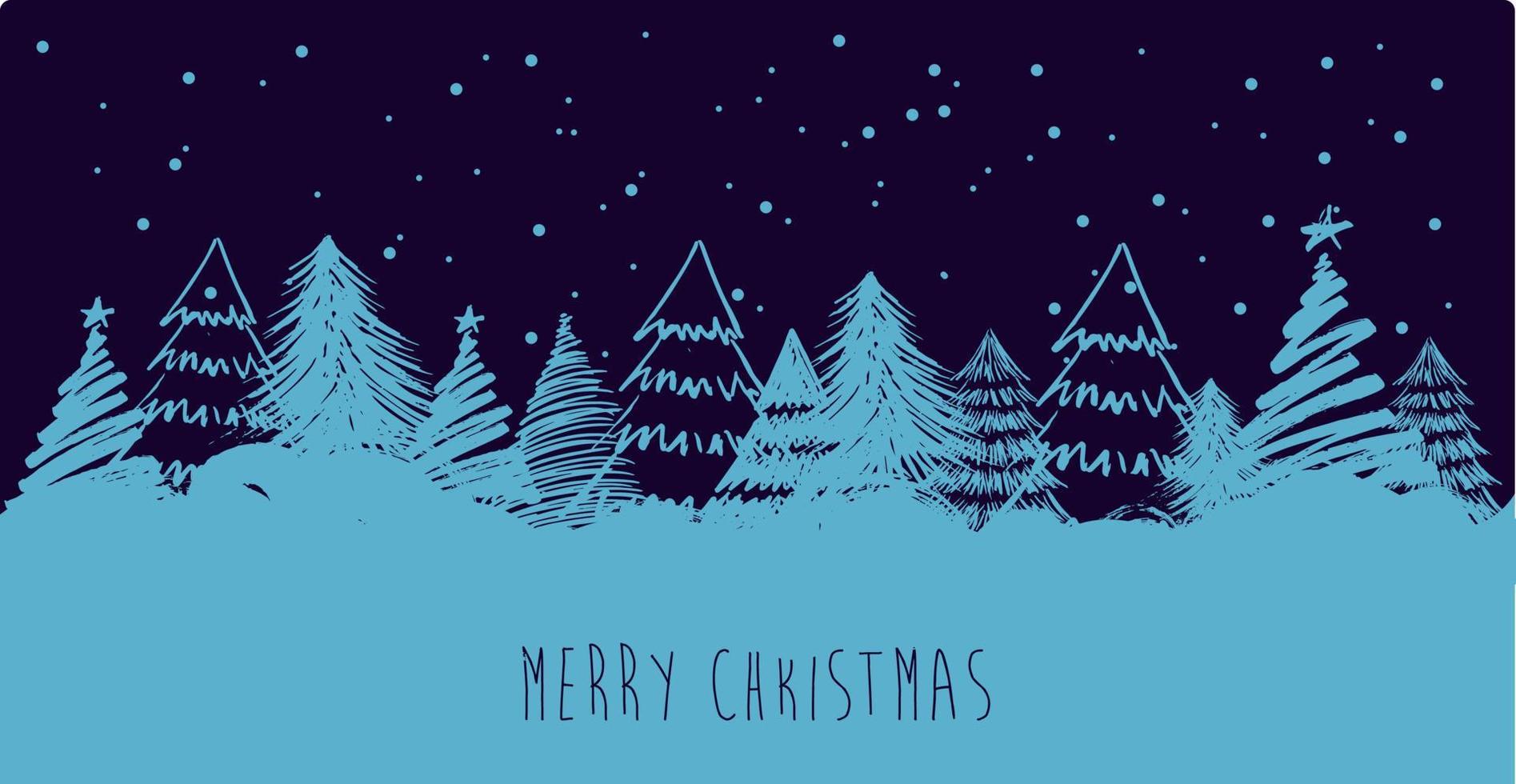 Christmas tree hand drawn illustrations. Vector. vector