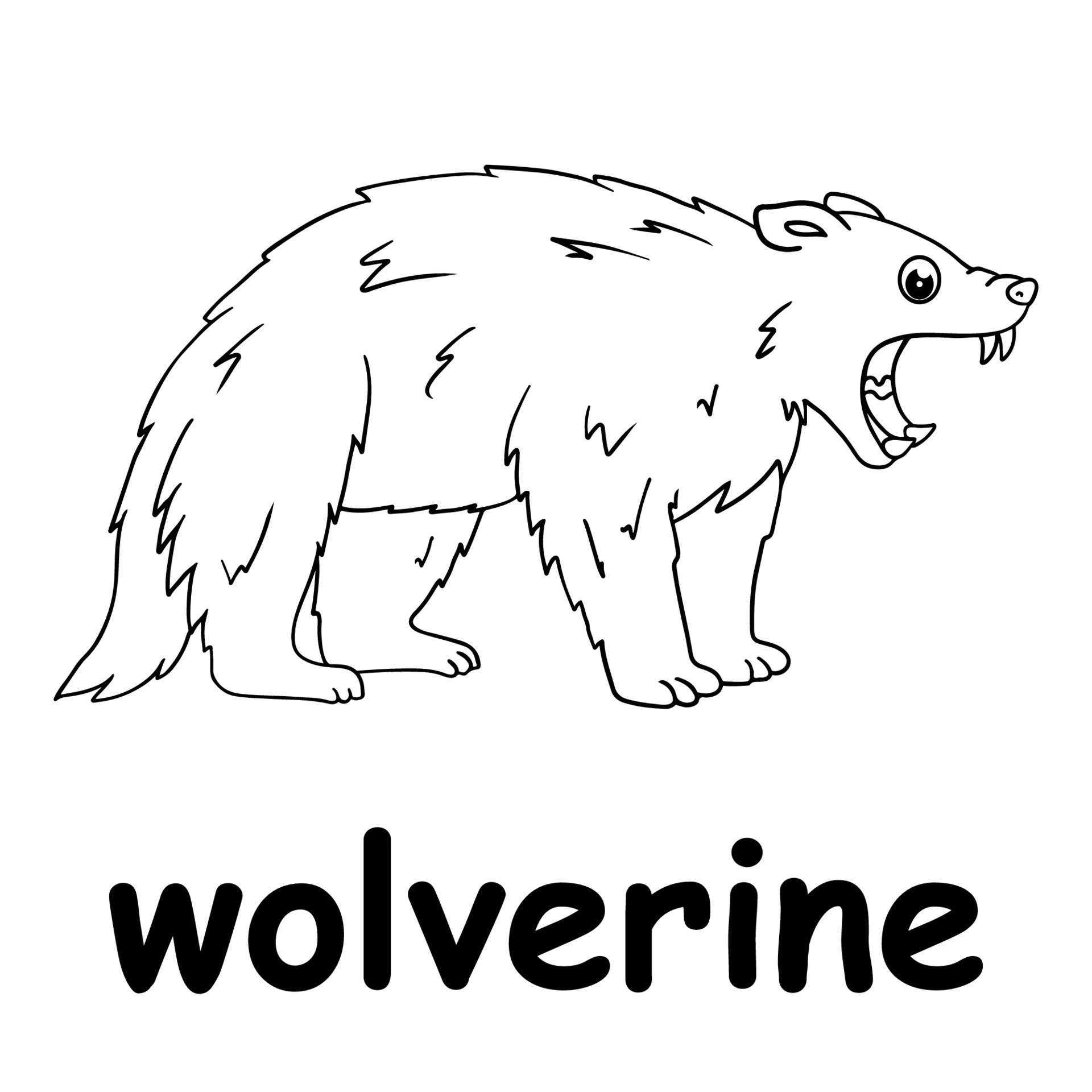 kids line illustration coloring wolverine. animal outline 15238204 Vector  Art at Vecteezy
