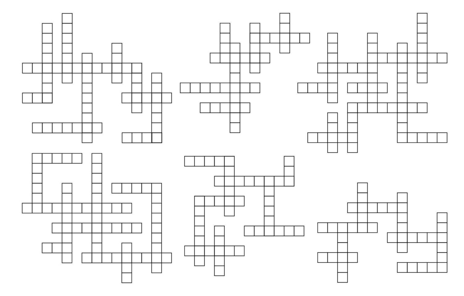 Crossword grid, wordsearch quiz or riddle template vector