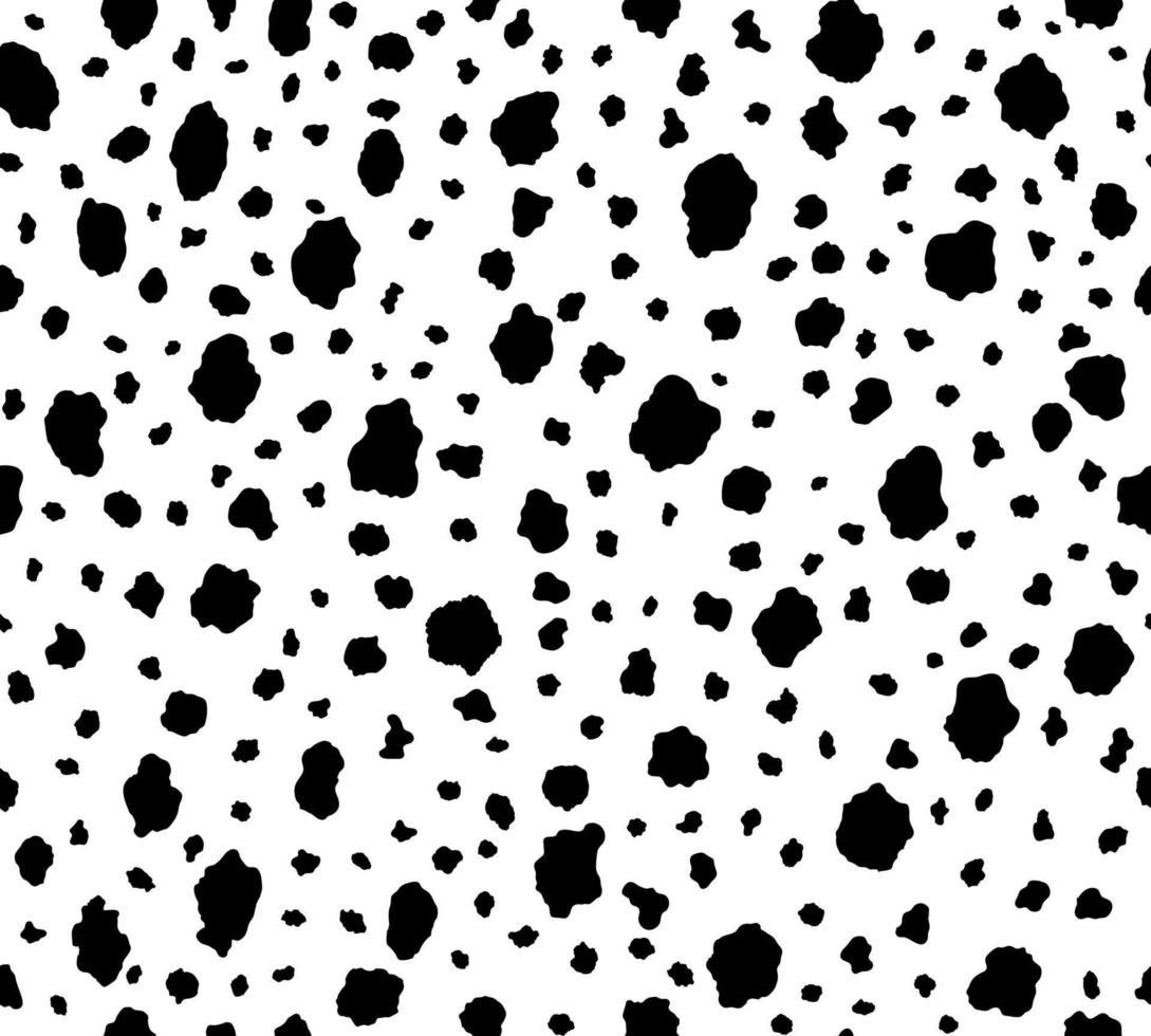 Dalmatian or cow black dot skin seamless pattern vector