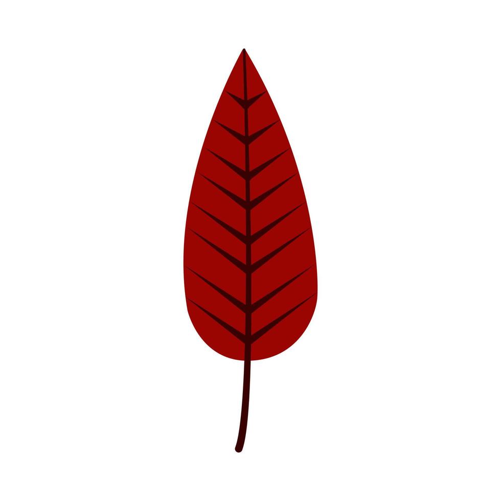Autumn leave red color simple illustration vector
