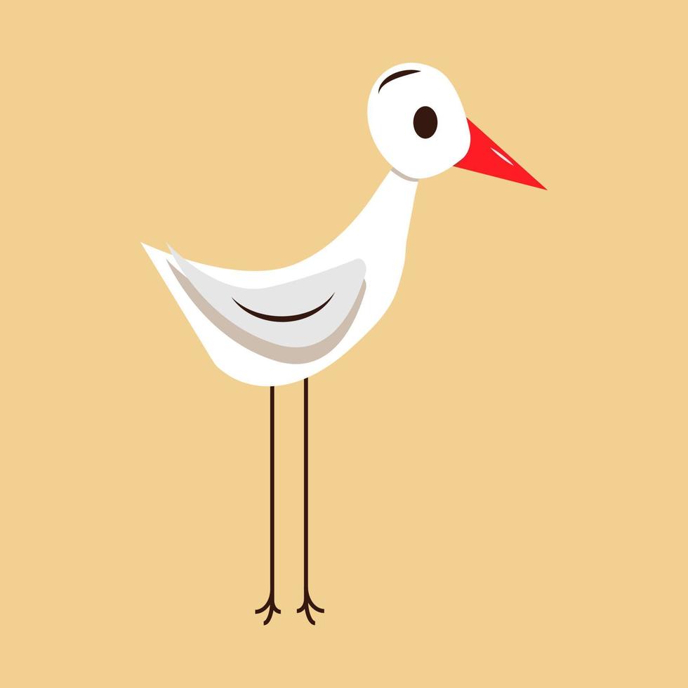 cigüeña blanca pájaro sobre un fondo beige vector