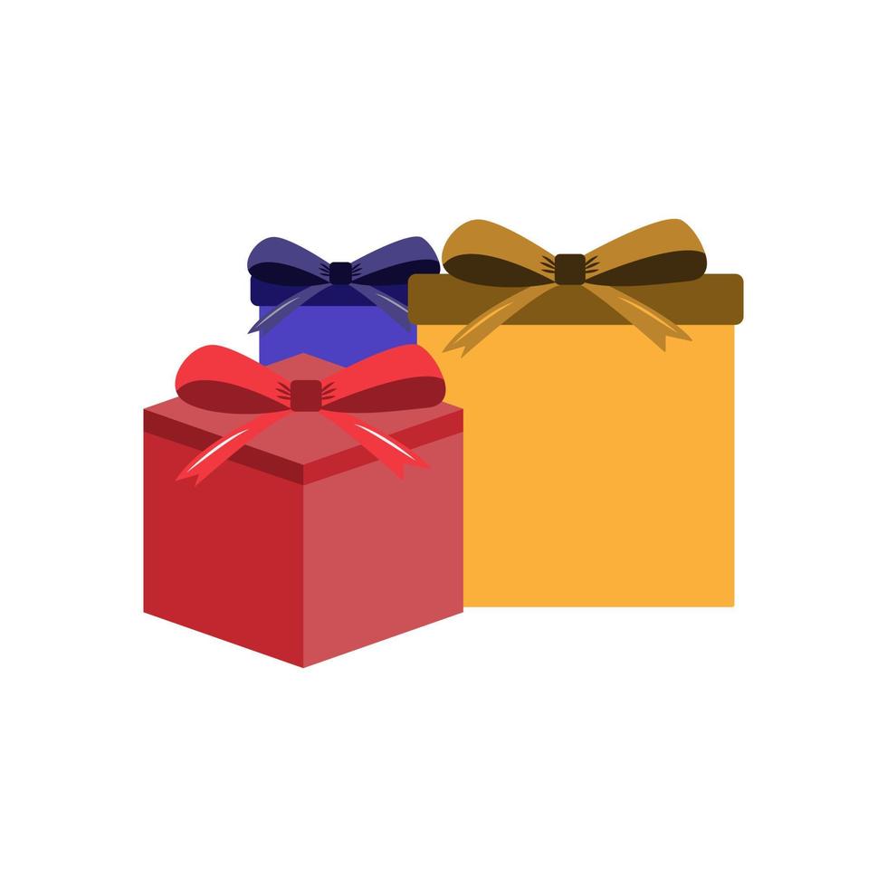 cajas de regalos para el año nuevo en un vector de fondo blanco