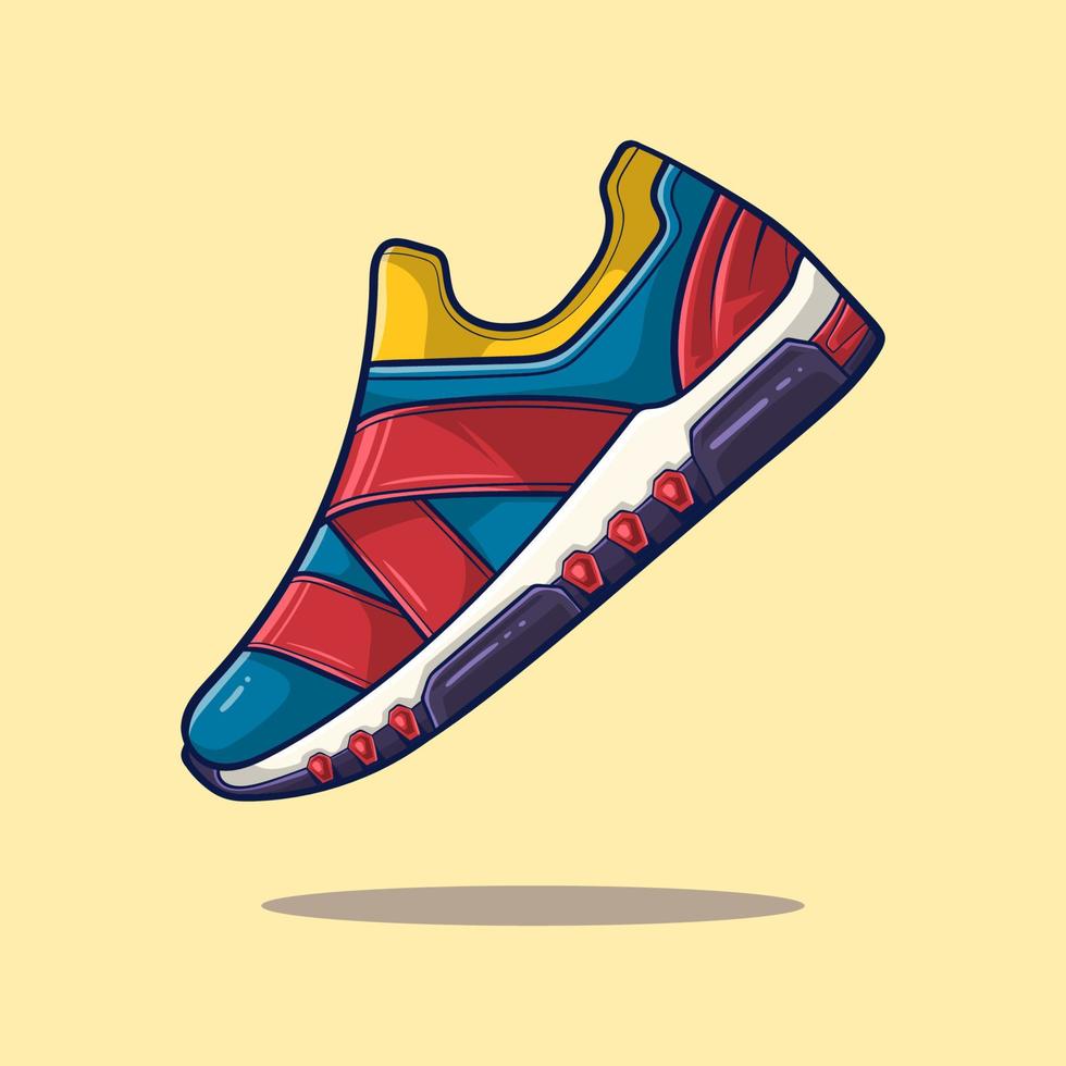 vector de zapatillas con fondo de color aislado. vector de zapato vector de objeto ilustración vectorial