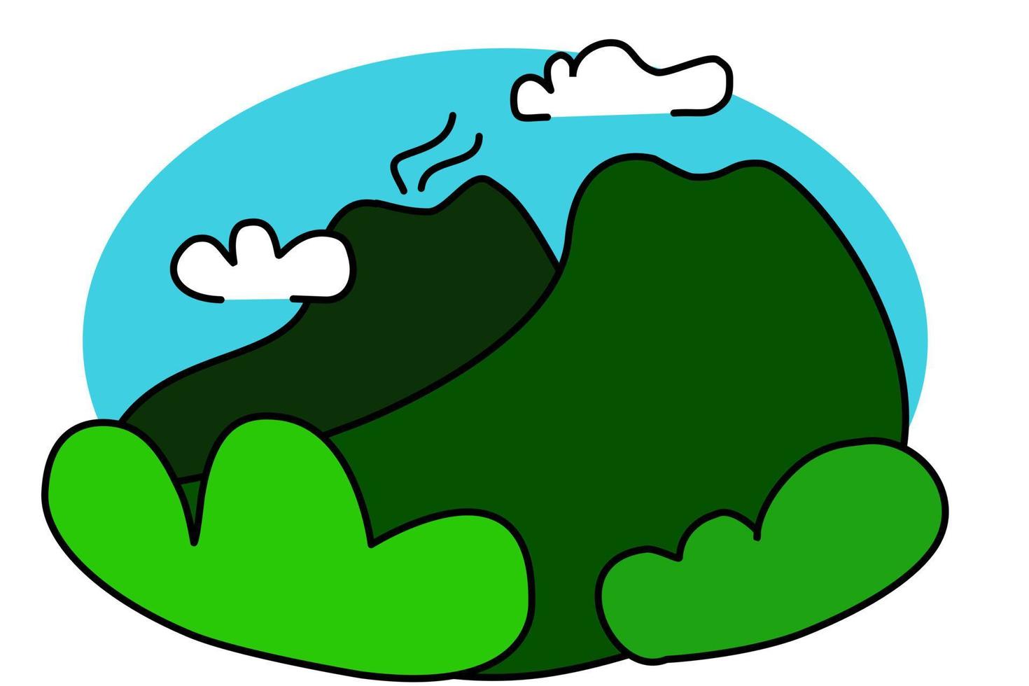 mountain vector clipart with clouds