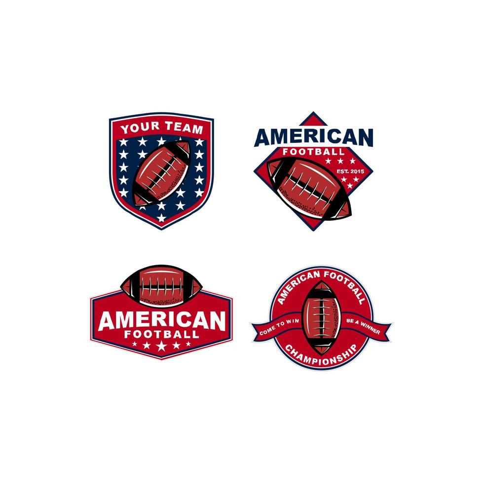 american football set logo template vector