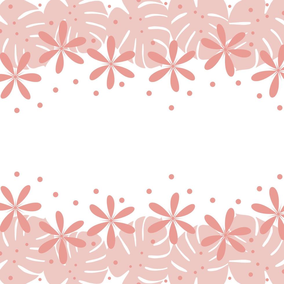 Colorful endless frame in trendy muted pink shades with Copyspace on a transparent background. vector