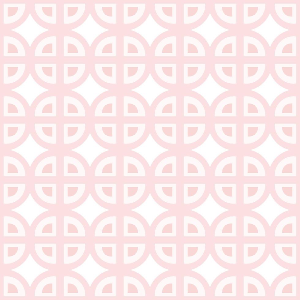 Seamless Ornamental pattern of simple geometric shapes in trendy pale pink tint. Isolate. Outlayer vector