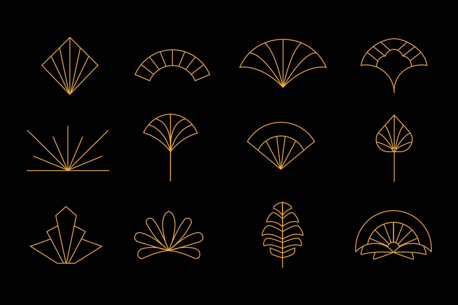 Art deco line art geometric for header ornament and design element