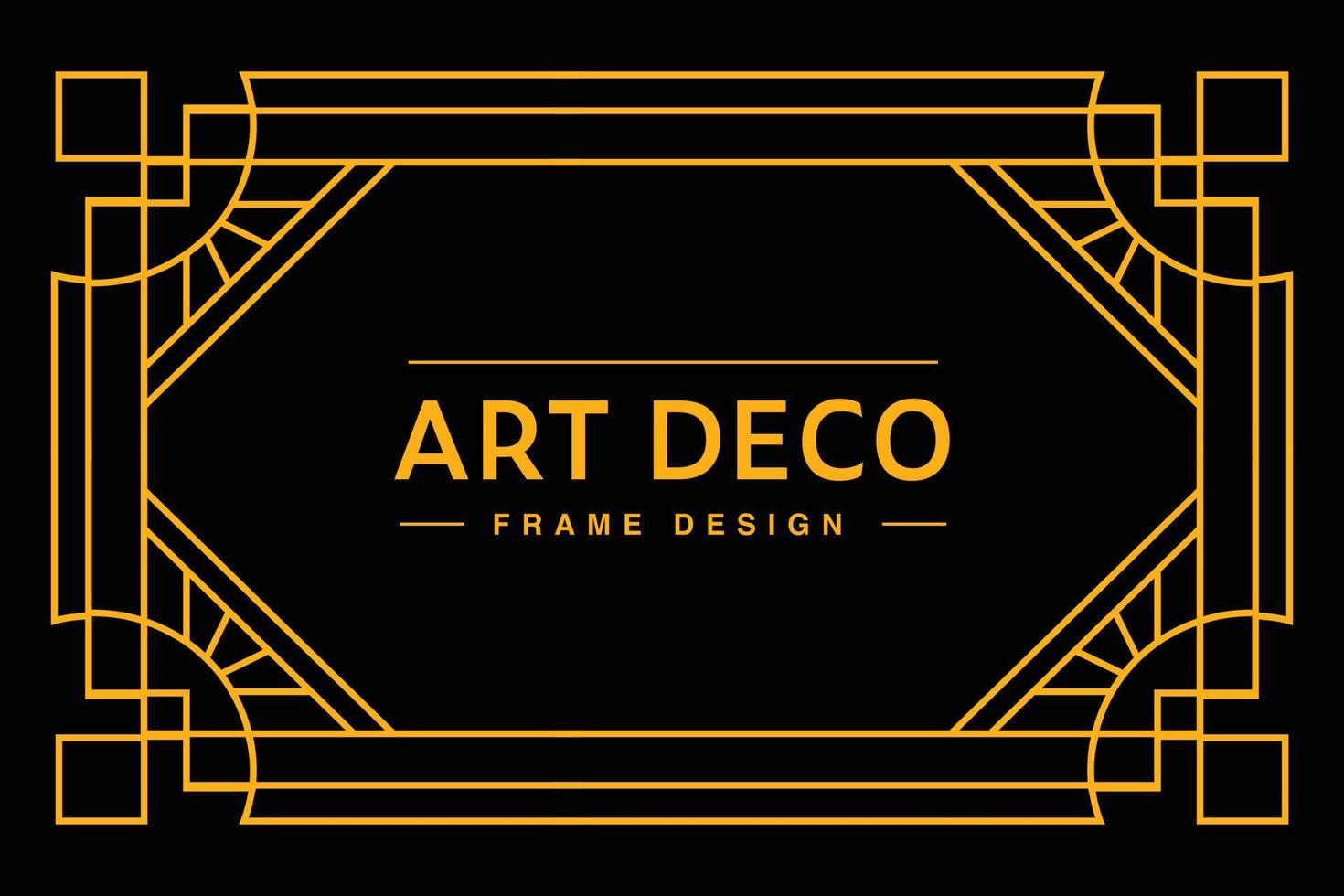 Art deco frame in golden color for classy and luxury template design