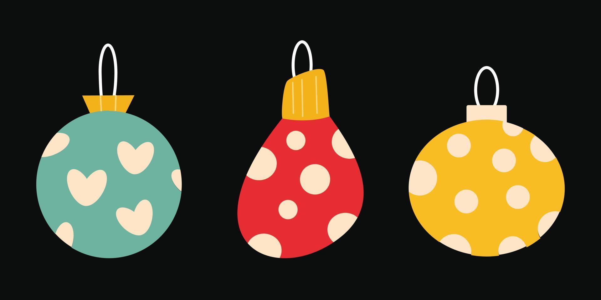 Set of lanterns for Christmas celebrations. Collection of colorful pine tree ornate lights. vector