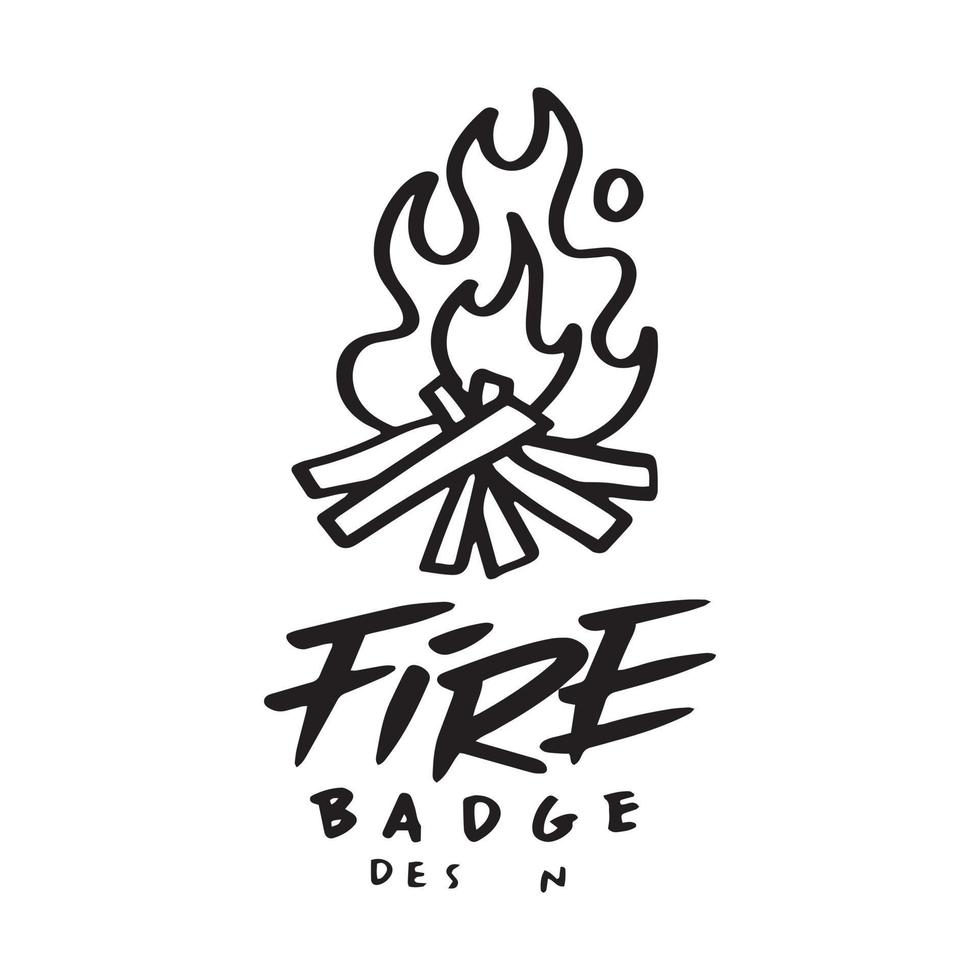 Fire outdoor vintage logo design template vector