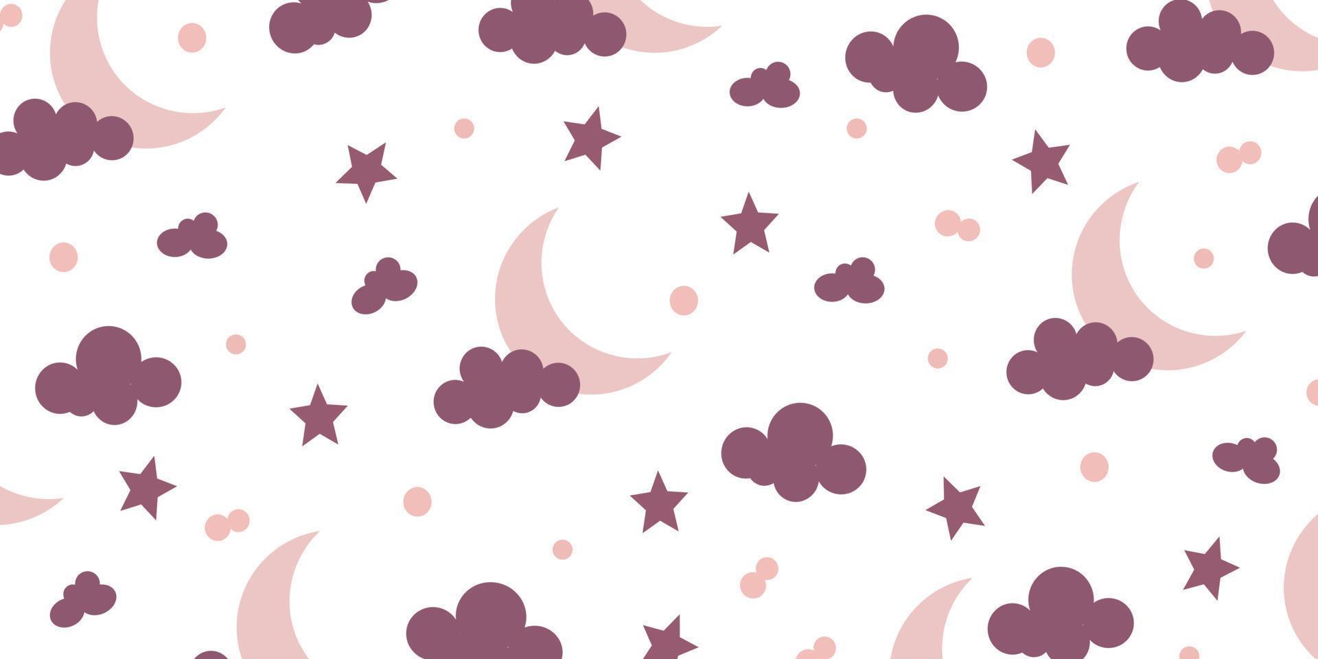 diseño abstracto de fondo de nubes y luna con composición de patrones. papel tapiz de moda para proyectos creativos y diseño de impresión vector