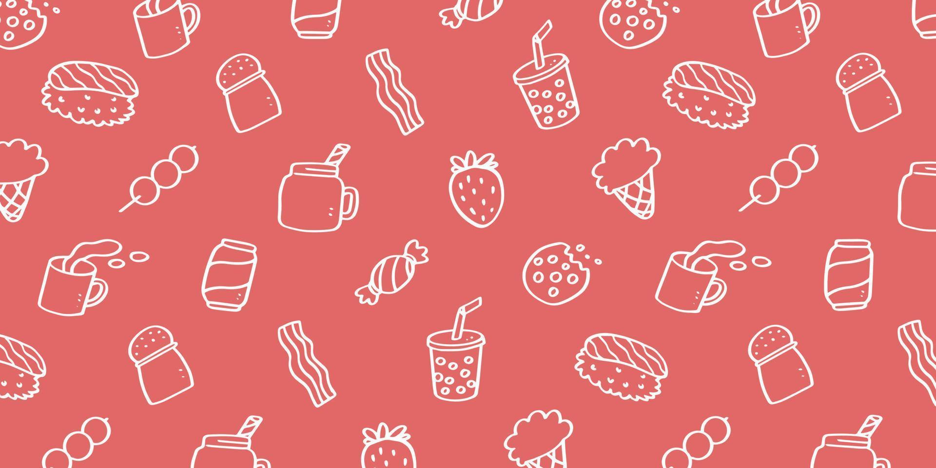 Sweet desserts hand drawn illustration background design vector