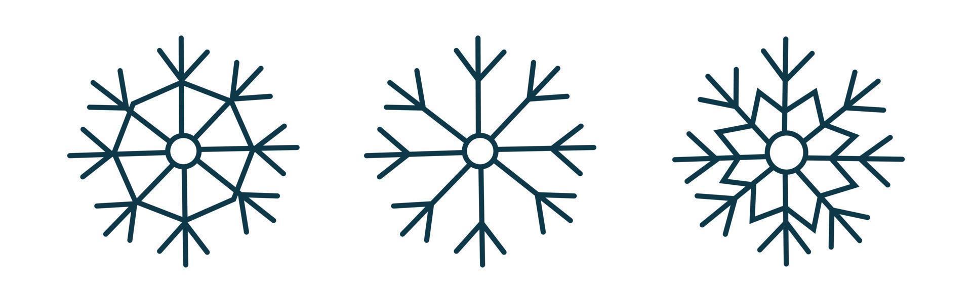 Set of detail snowflake illustration for Christmas design element vector