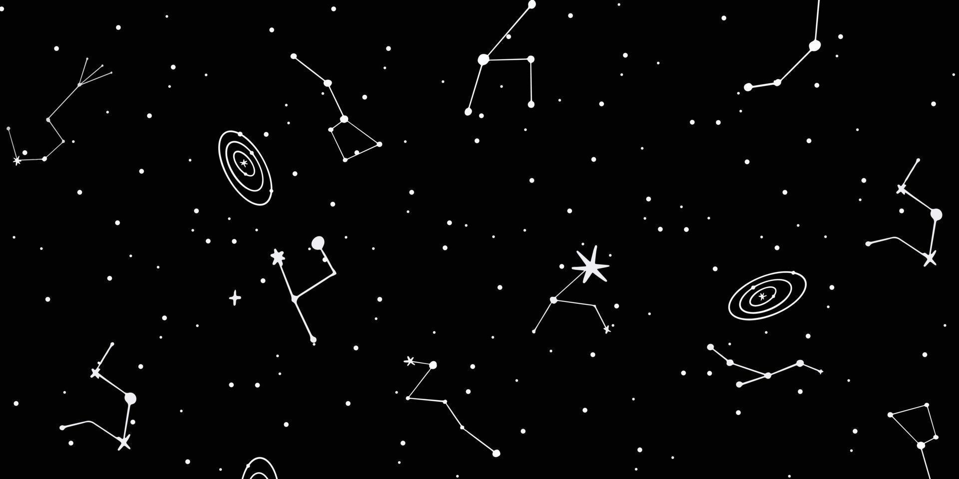 Abstract twinkling star constellations for space background vector