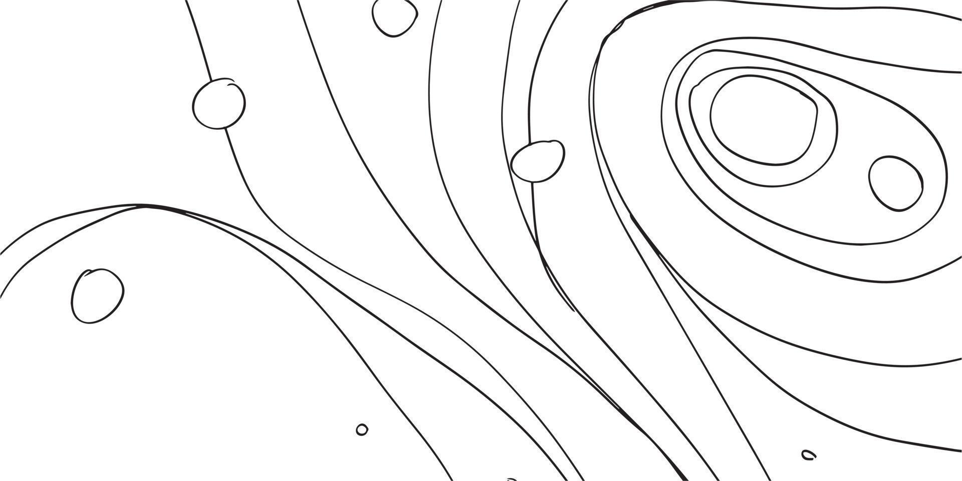 Abstract line art pattern illustration for background design. Flow outline geometric in panoramic composition for banner and print vector