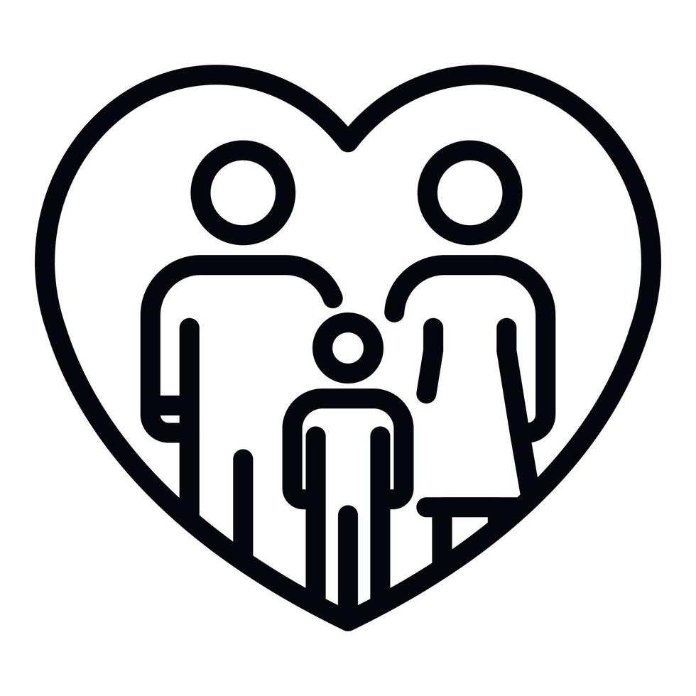 Foster family protection icon, outline style vector