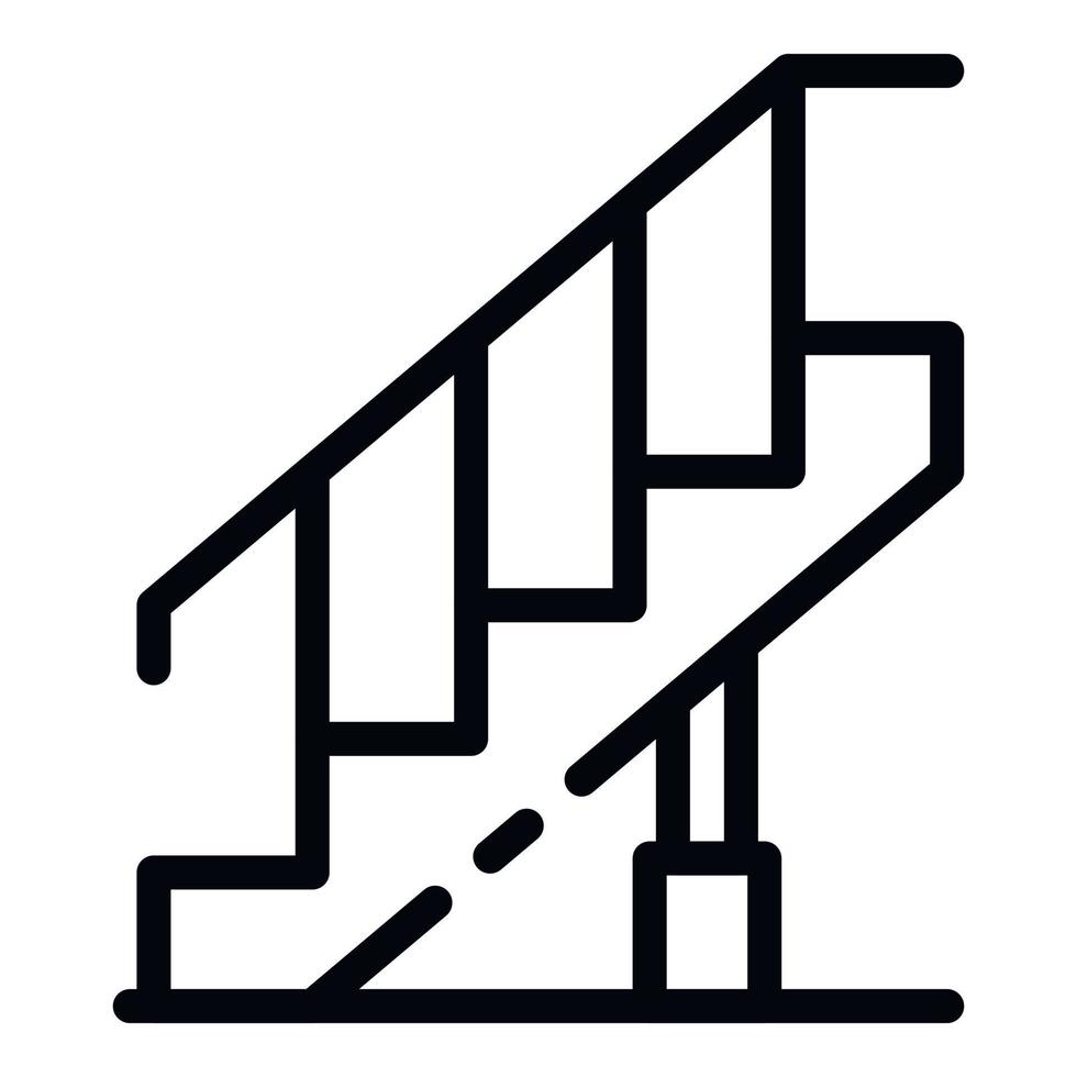 icono de escaleras de reconstrucción, estilo de esquema vector