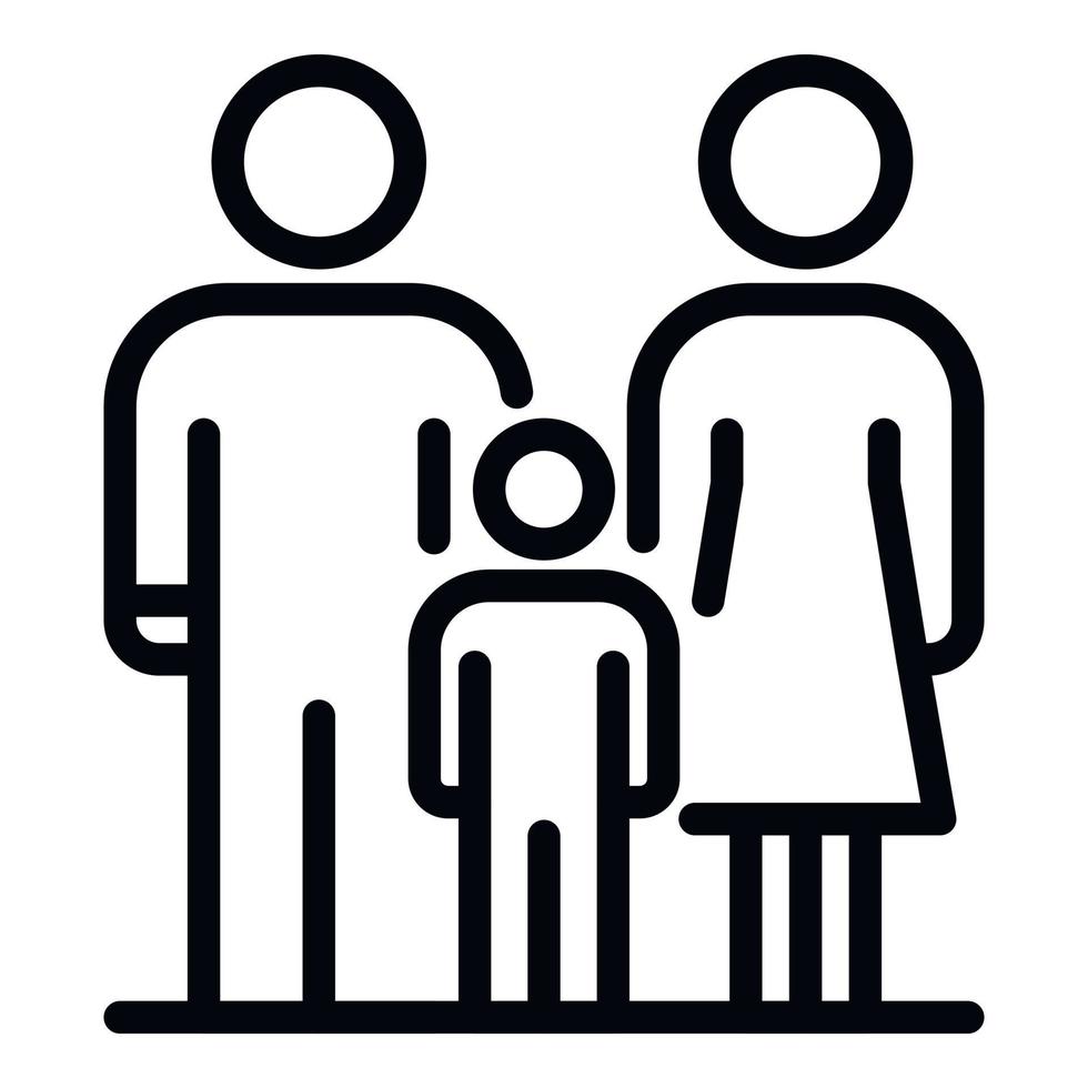 Home foster family icon, outline style vector