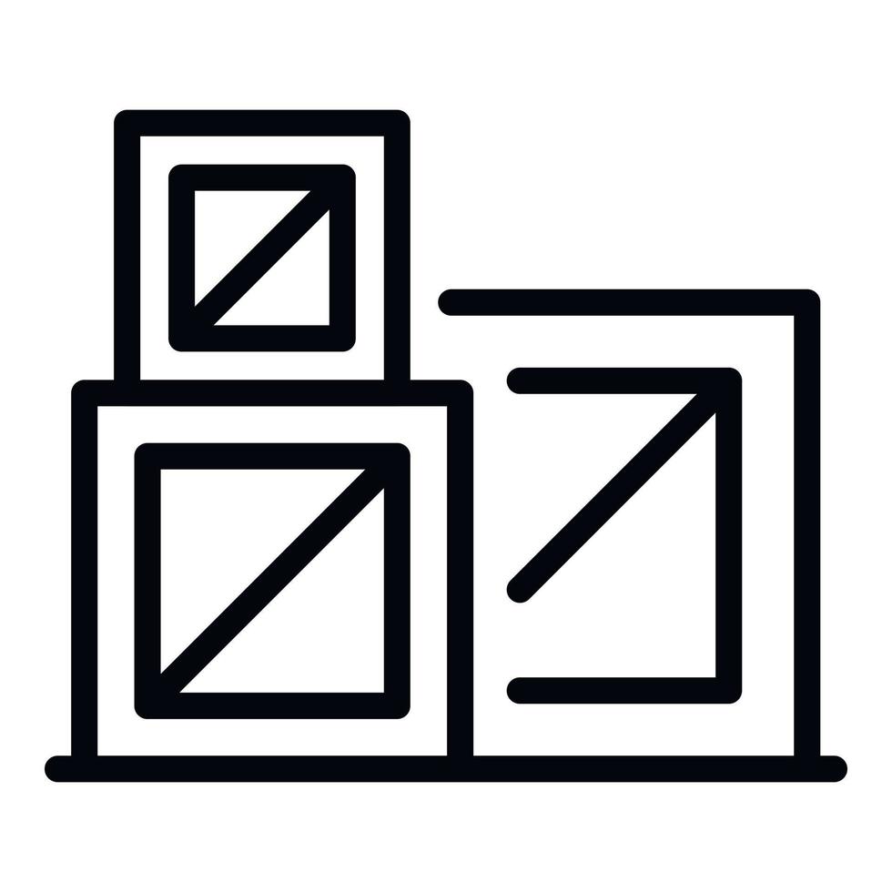 icono de cajas de reconstrucción, estilo de esquema vector