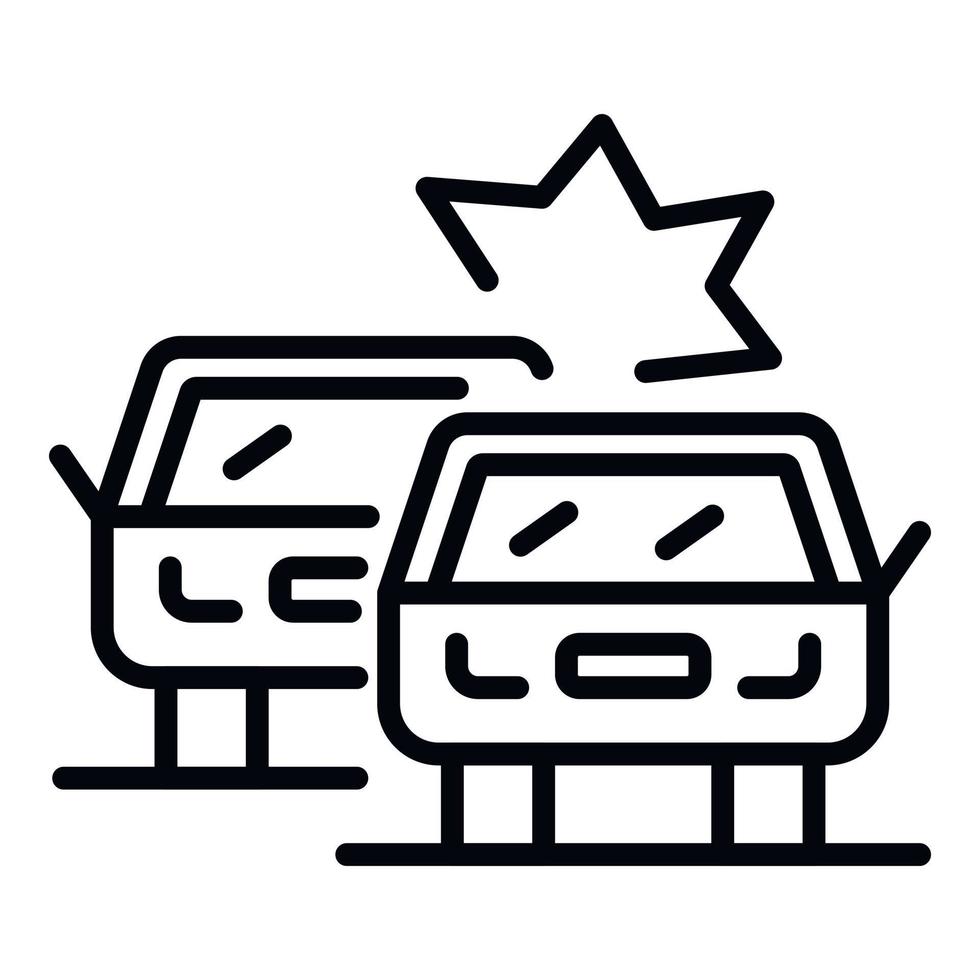 Breaking car accident icon, outline style vector