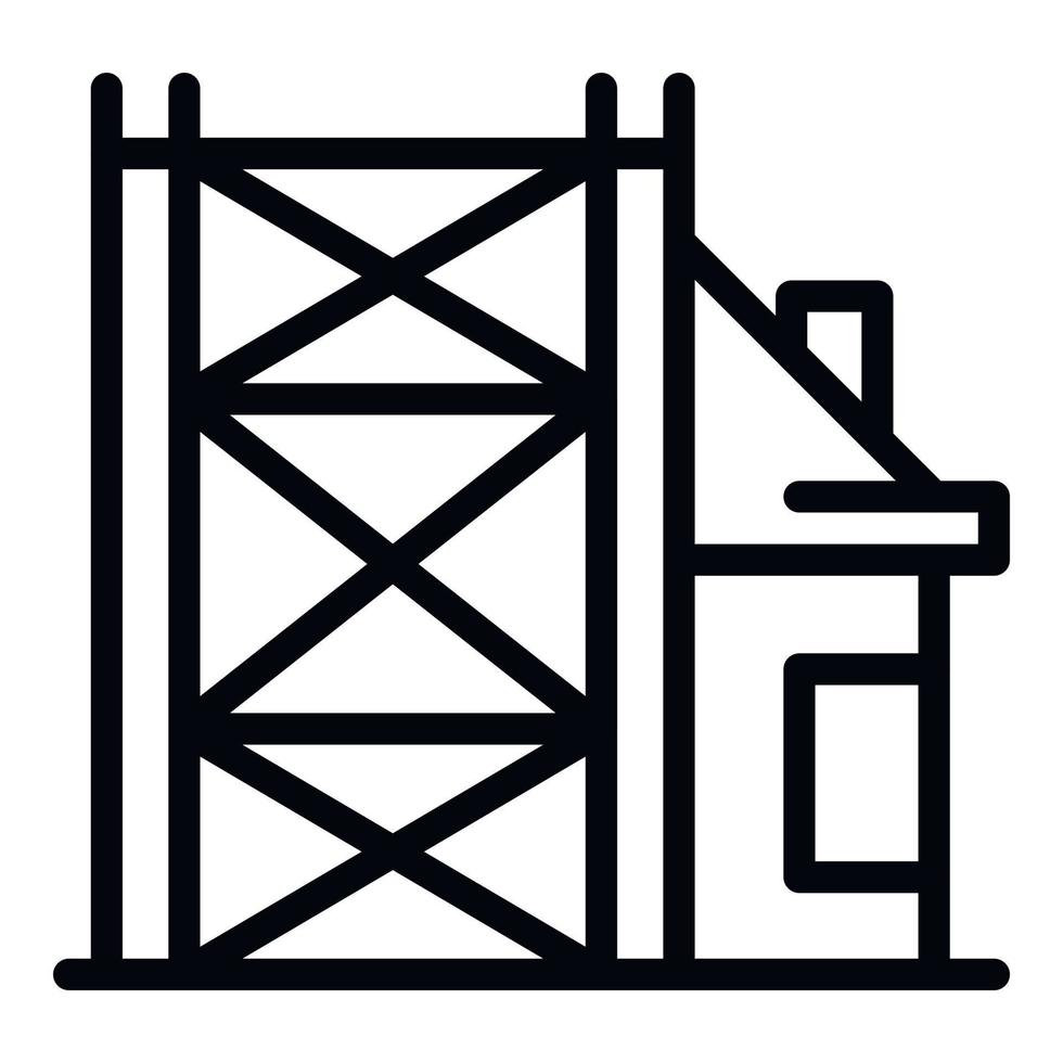 Building reconstruction icon, outline style vector