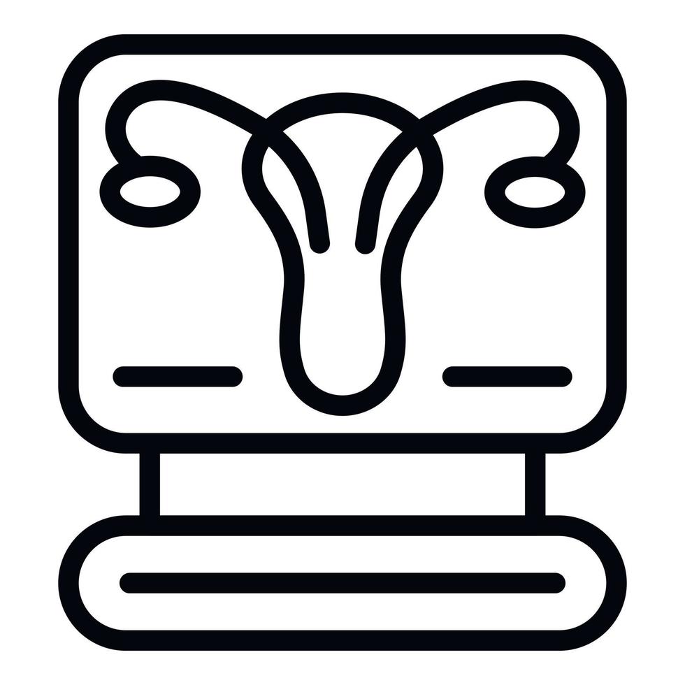 Gynecology computer monitor icon, outline style vector