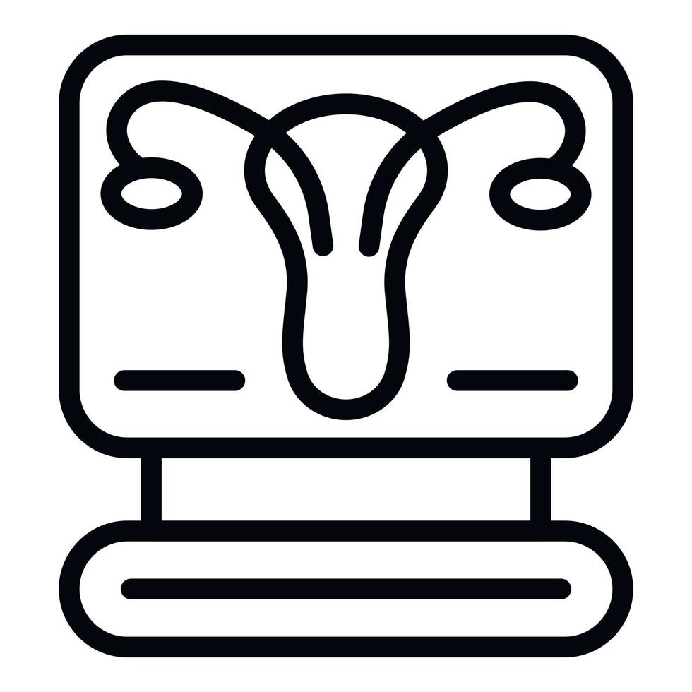 icono de monitor de computadora de ginecología, estilo de contorno vector