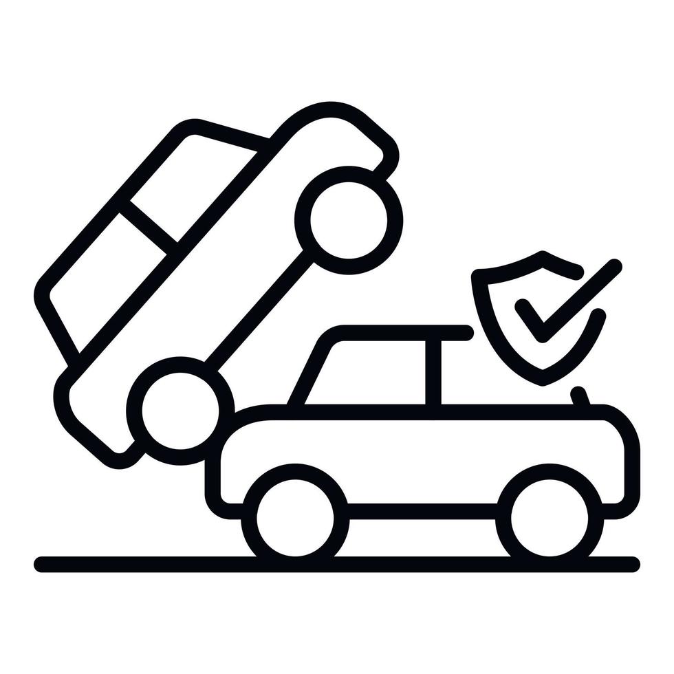 City car accident icon, outline style vector