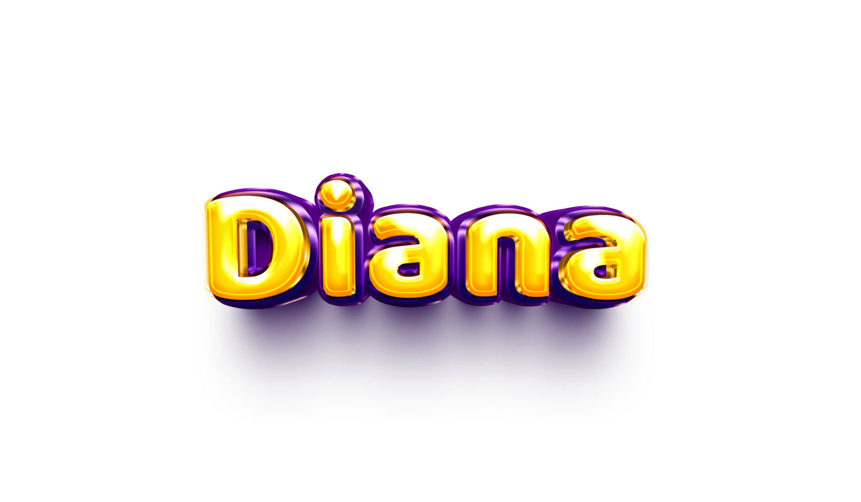 names of girls English helium balloon shiny celebration sticker 3d inflated Diana png