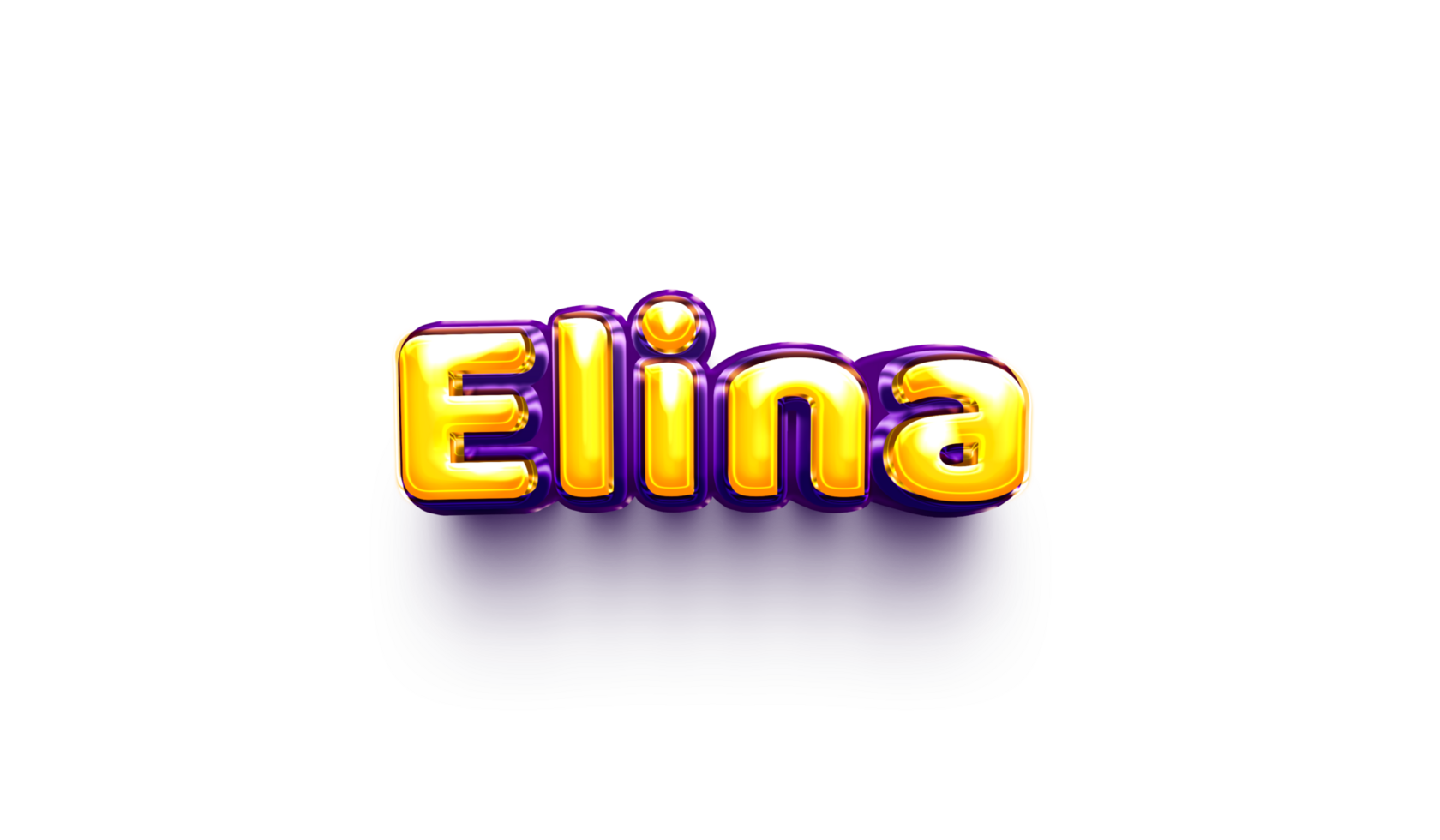 names of girls English helium balloon shiny celebration sticker 3d inflated Elina png
