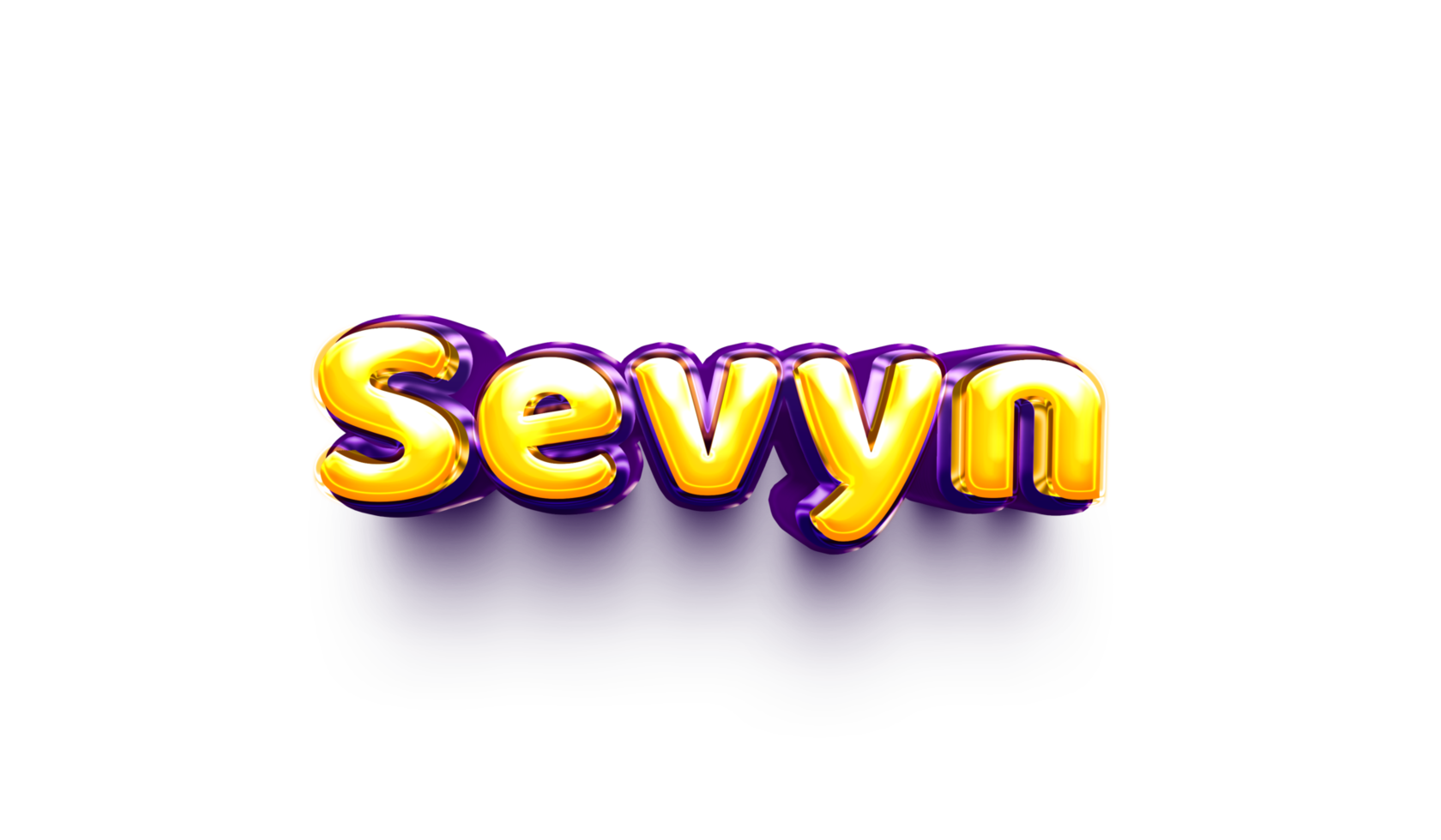 names of girls English helium balloon shiny celebration sticker 3d inflated Sevyn png