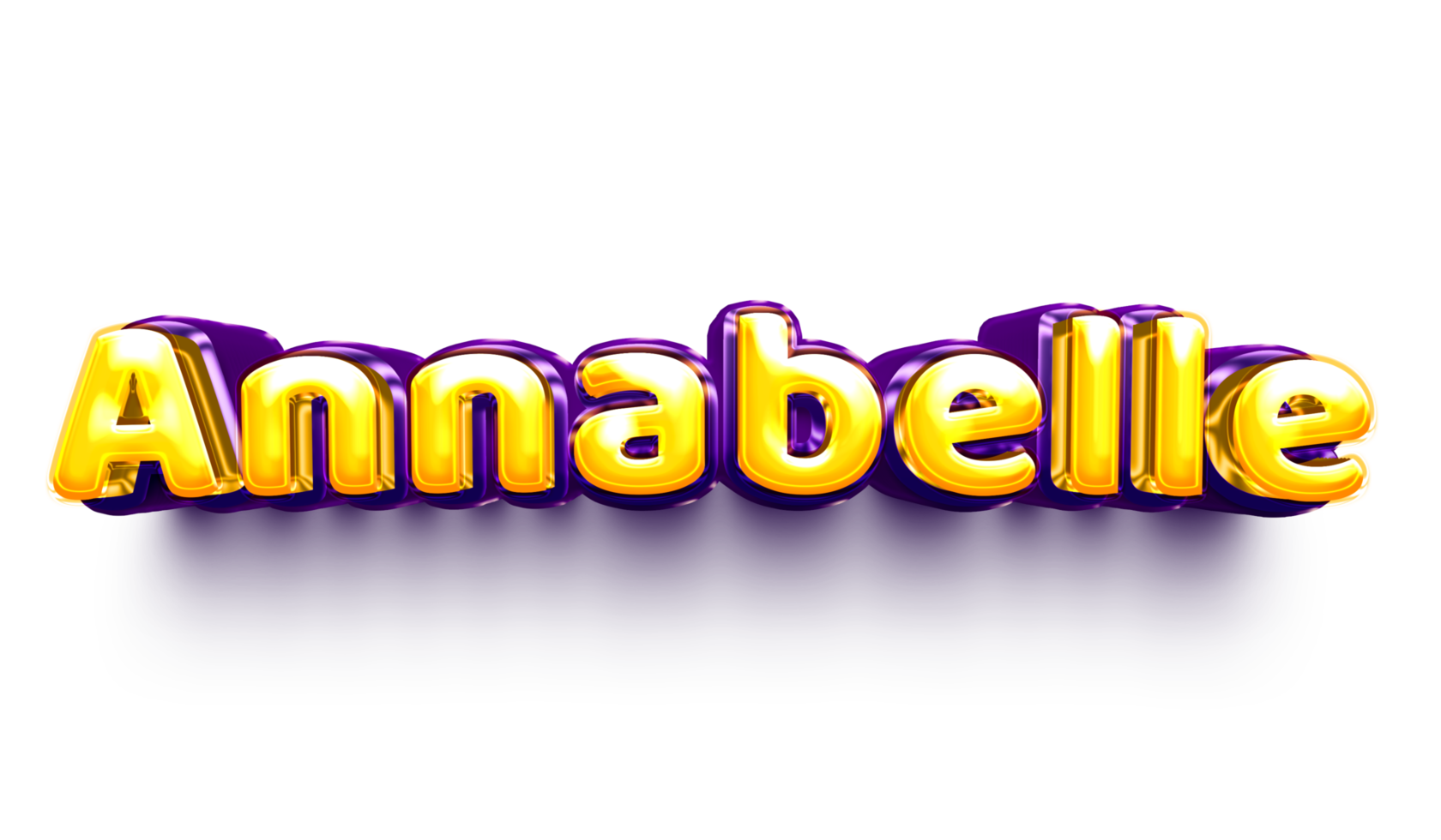 names of girls English helium balloon shiny celebration sticker 3d inflated Annabelle png