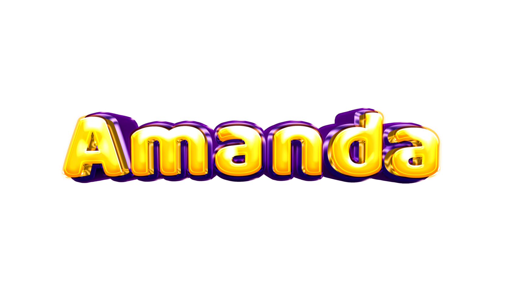 girls name sticker colorful party balloon birthday helium air shiny yellow purple cutout Amanda png