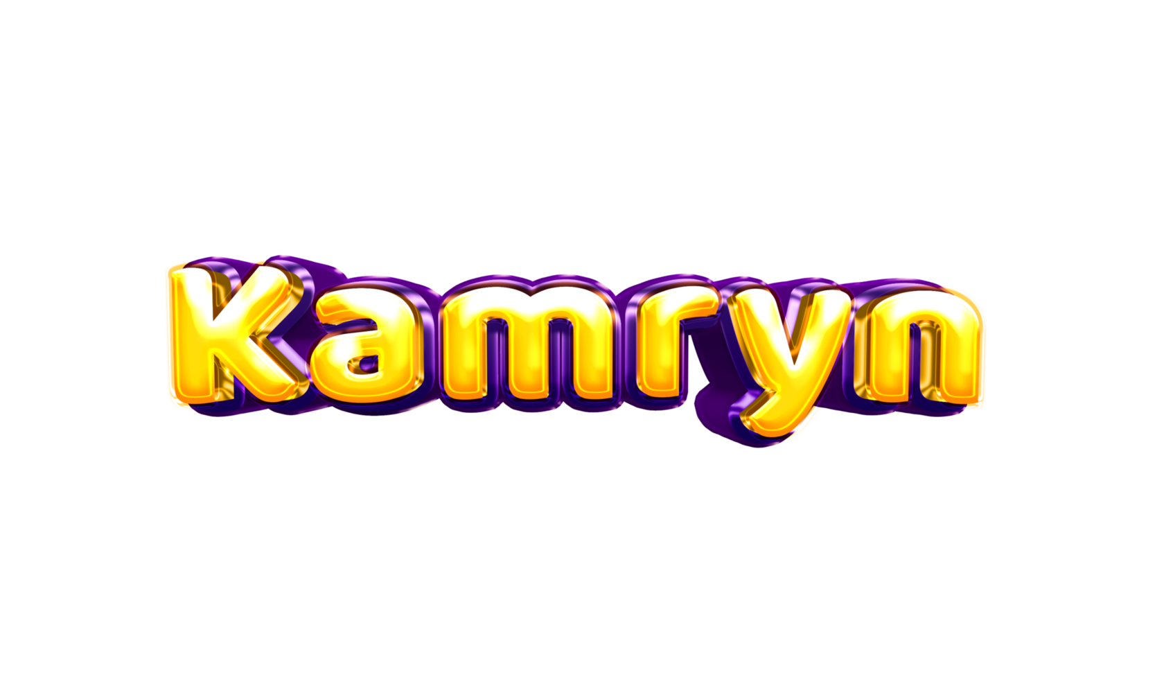 girls name sticker colorful party balloon birthday helium air shiny yellow purple cutout Kamryn png