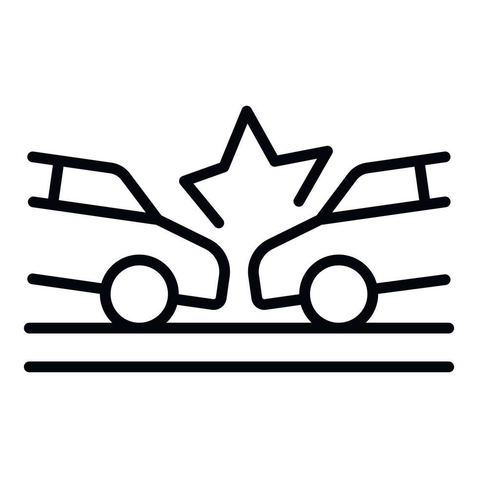 Road car accident icon, outline style vector